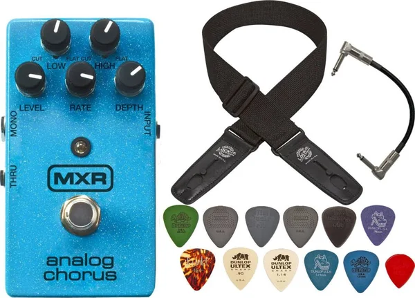 MXR M234 Analog Chorus Pedal w/ Patch Cable, Strap, and Pick Pack