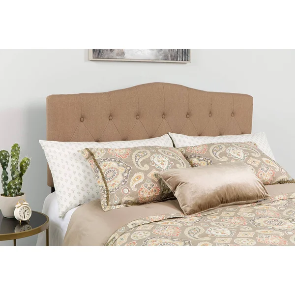 Cambridge Tufted Upholstered Twin Size Headboard in Fabric Camel