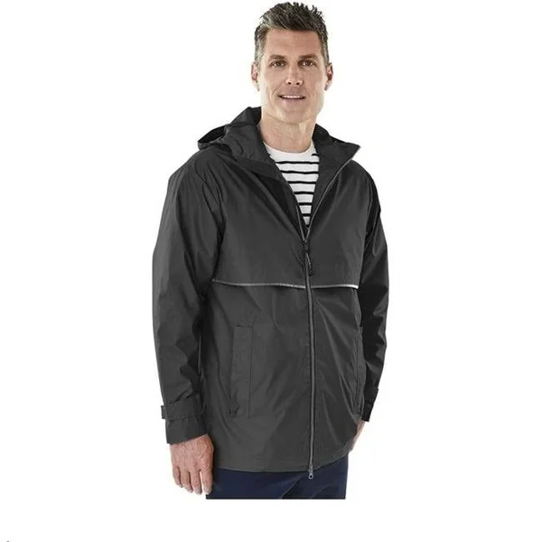 Charles River Apparel Men's New Englander Rain Jacket Black - Grey Xs