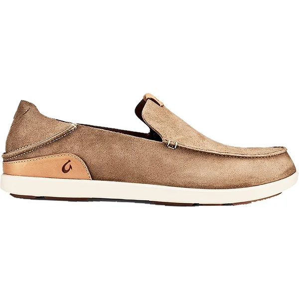 Olukai Nalukai Kala Men's Leather Slip on Shoes Sand - Bone - 12
