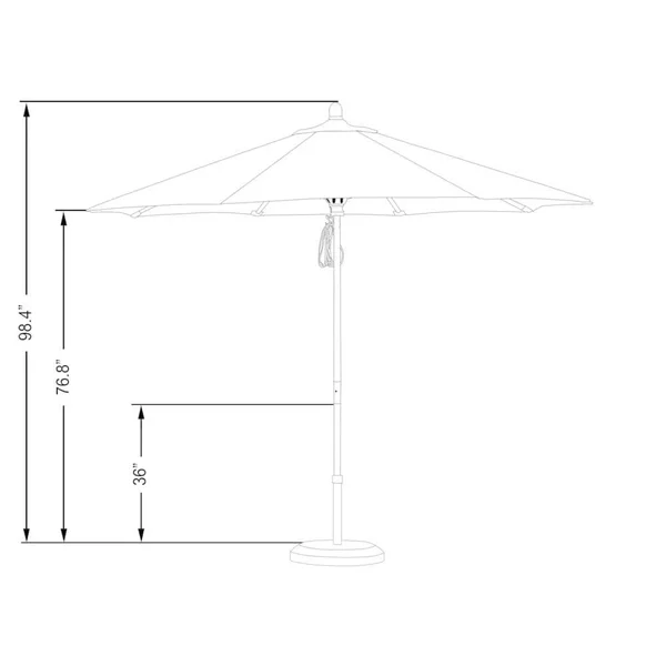 California Umbrella 9 ft. Sunbrella Marenti Wood Market Umbrella