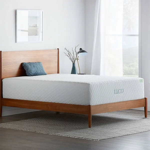 Dream Collection by Lucid 14x22 Plush Memory Foam Full Mattress White