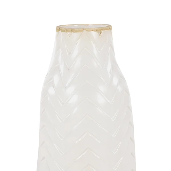 Carson Carrington Tannaker Round Chevron Ceramic Vase