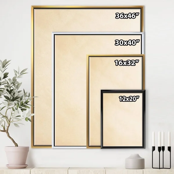 Designart &Gold Glamour Squares I& Modern & Transitional Framed Canvas - Black - 16 in. Wide x 32 in. High - White