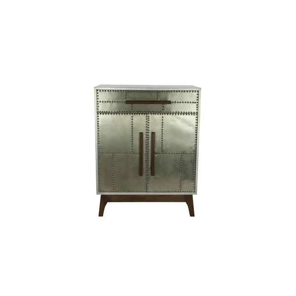 Litton Lane Grey Wood Industrial Cabinet