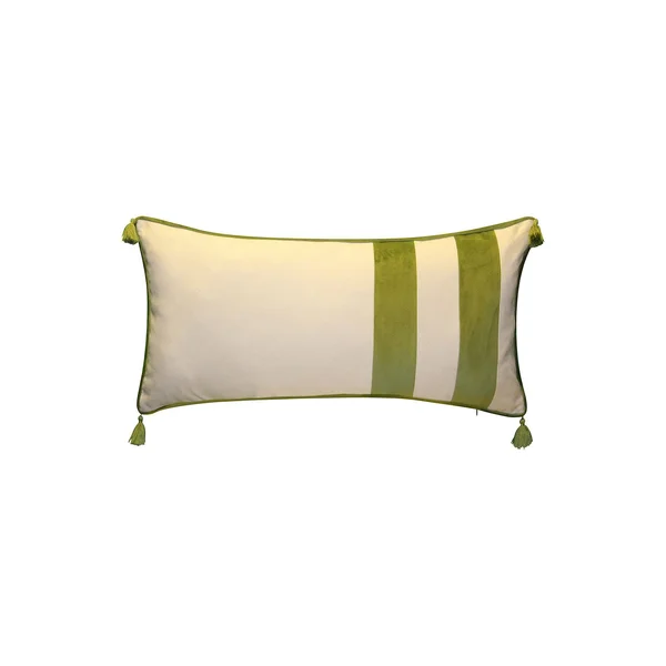 Edie@Home Striped Tassel Lumbar Decorative Pillow - Green, 15x30