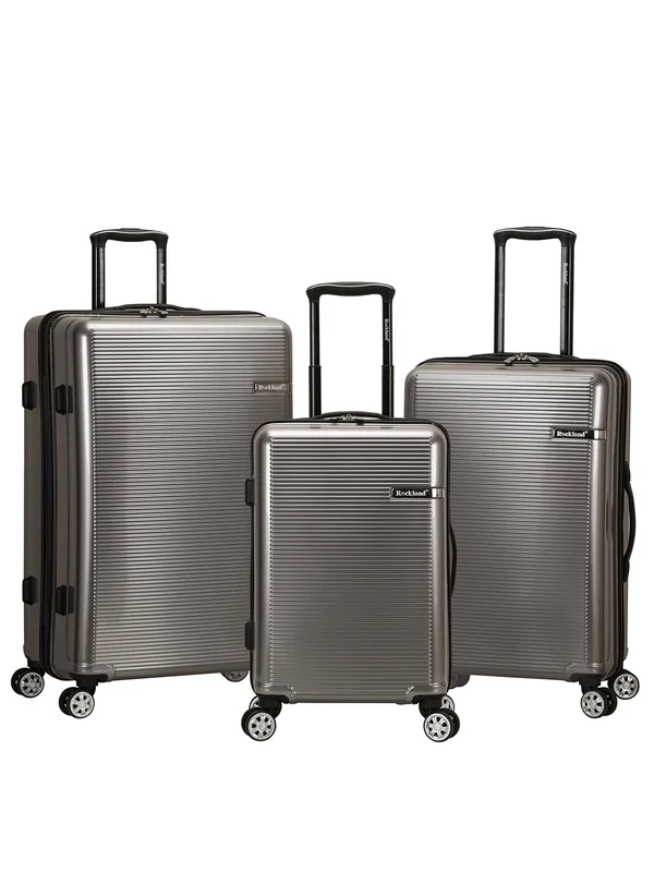 Rockland Polycarbonate Luggage Set (3-Piece) - Silver