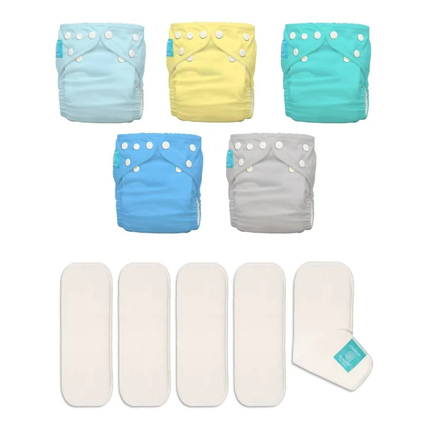 Charlie Banana Reusable Cloth Diapers - 5 Count My First Diaper Pastel, Size: One Size