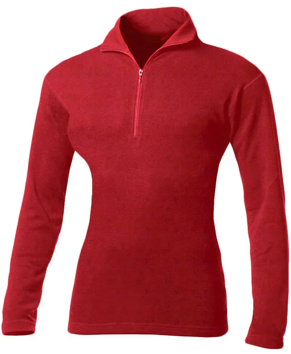 Minus33 Merino Wool Clothing Liberty Women's Lightweight Wool 1/4 Zip True Red - XL