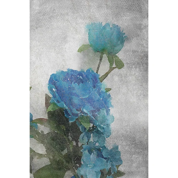 Marmont Hill Midnight Blue 3 Painting Print on Wrapped Canvas, 30x22x45x22