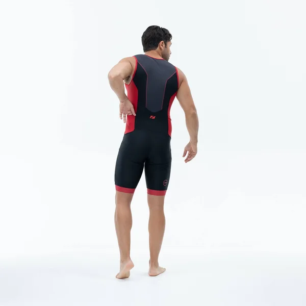 Zone3 Men's AquaFlo Plus Trisuit L - Black/Grey/Red