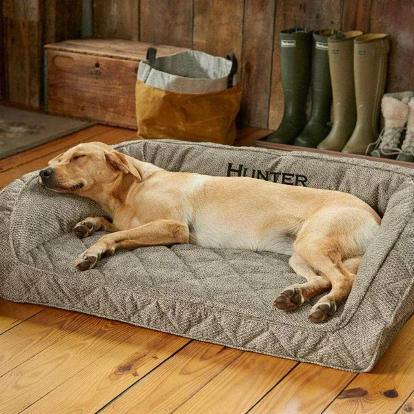 Orvis Memory Foam Bolster Dog Bed, Small Dogs Up to 40lbs, Charcoal Chevron