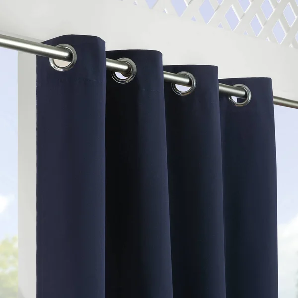 Sunbrella Canvas Solid Grommet Panel - 96 Inches - Dark Blue