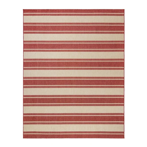 Gertmenian Paseo Castro Grain Indoor/Outdoor Rug - Red, 5x7 ft