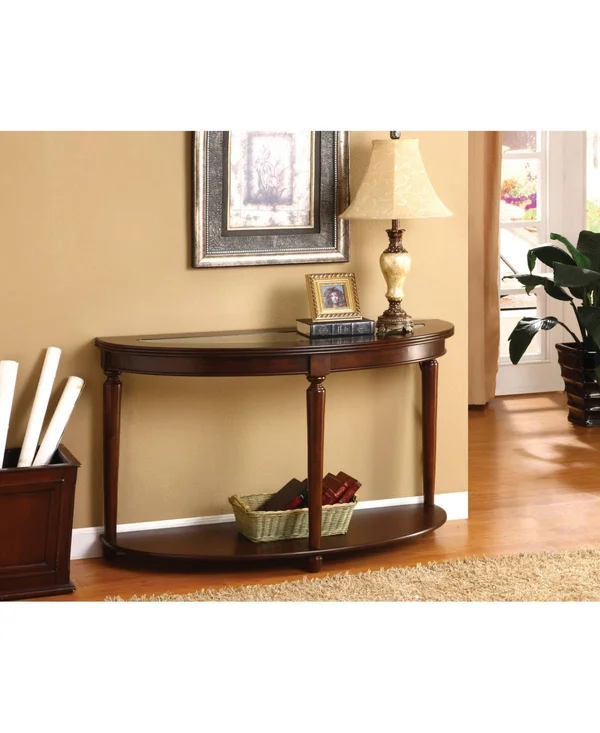 Chrinus Dark Cherry Console Table - Medium Brown