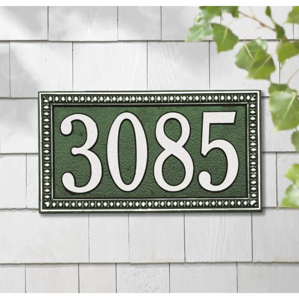 Whitehall Egg and Dart 1-Line Wall Plaque Dark Green/Silver Letters