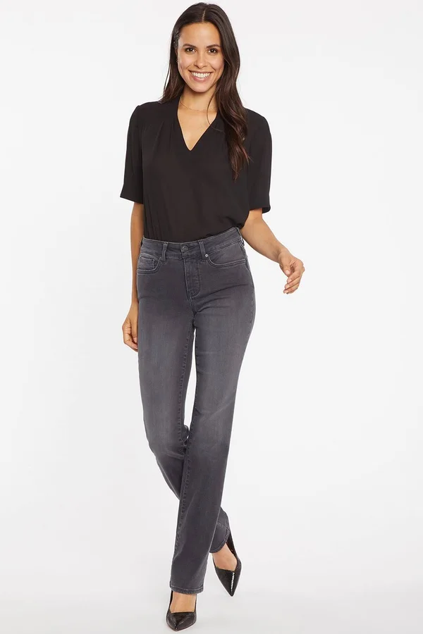Nydj Women's Marilyn Straight Jeans in Petite in Gilt, Size: 12p