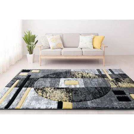 United Weavers of America Drachma Attica Geometric Modern Area Rugs, Yellow, Size: 5&3 inch x 7&6 inch