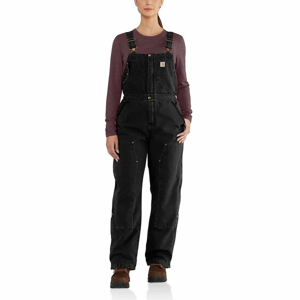 Carhartt Cotton Weathered Duck Wildwood Bib Overall, Black, 2x