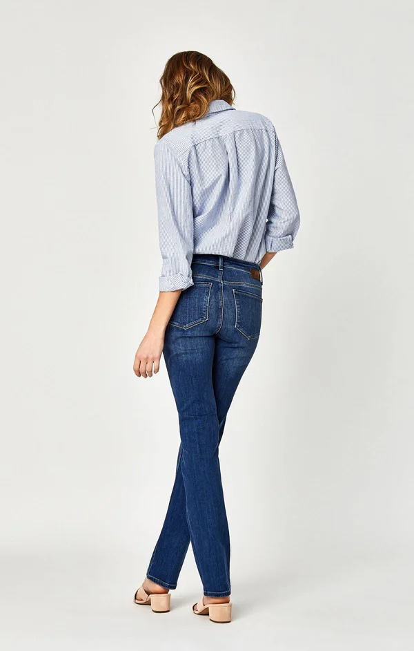 Mavi Kendra High-Rise Straight Leg in Indigo Supersoft Jeans - Blue