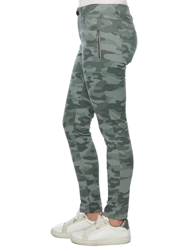 Democracy Women's Stretch Camouflage Absolution Side Zip Jegging Pant 8 - Toffee Camo