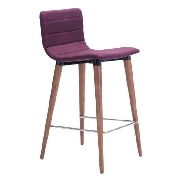 Maklaine 34x22 Bar Stool in Purple (Set of 2)