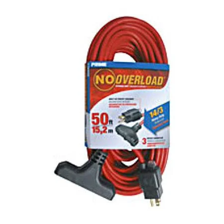 Prime Wire CB614730 No Overload 50 Foot 14/3 3out Extension Cord/Breaker