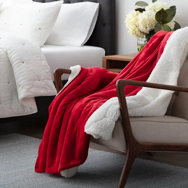 Brookside Red 90-in x 108-in Fleece Blanket, BS1890RE28SHBL