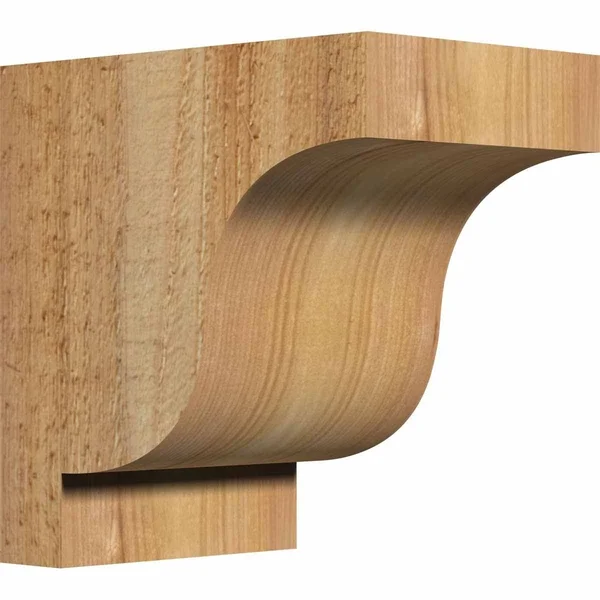 Ekena Millwork COR04X12X12NEW00RWR 4x22W x 12x22D x 12x22H Newport Rough Sawn Corbel - Western Red Cedar