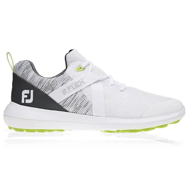 Footjoy Men FJ Flex Golf Shoes - White - Size 11 Wide
