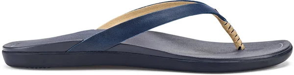 Olukai Ho&opio Leather - Women's Sandal Navy/trench Blue - 9