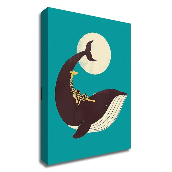 21x22 x 15x22 The Giraffe and The Whale by Jay Fleck Print on Canvas
