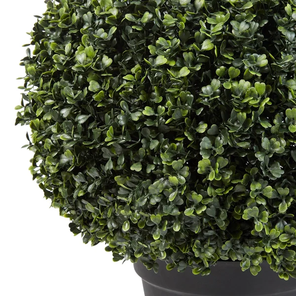 Pure Garden Decorative Potted Realistic Faux Boxwood Topiary