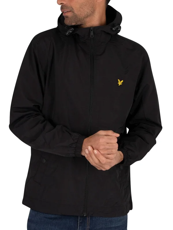 Lyle & Scott Mens&s Hooded Jacket, Jet Black, JK1425V-Z865, Size: M