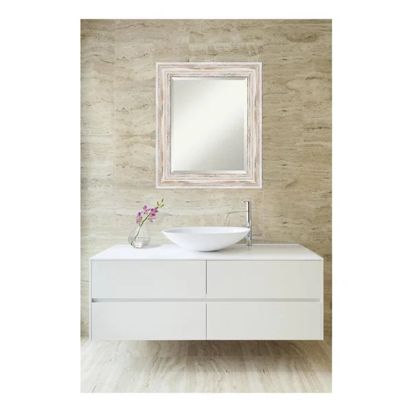 Amanti Art Bathroom Wall Mirror - Alexandria White Wash
