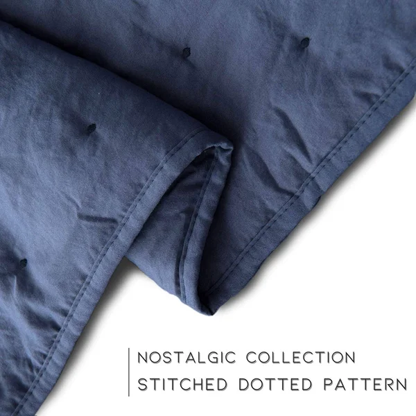 Kasentex Nostalgic Dot Stitch Stone Washed Designer Quilt Set with Pillow Shams Queen, Yellow