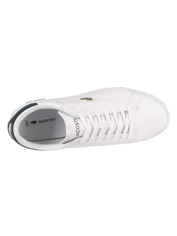 Lacoste Powercourt Trainer - White - Dark Green - Size 8