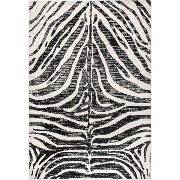 nuLOOM Royal Zebra Stripes Black 8 ft. x 10 ft. Area Rug