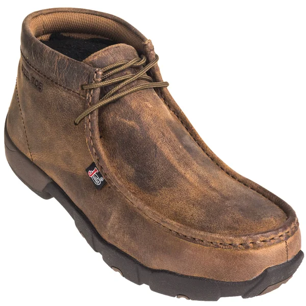Justin Boots Men's Cappie Steel-Toe Work Shoes - Dark Brown (7)