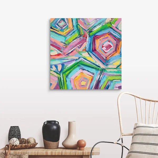 Beach Umbrellas - Canvas Wall Art, 30x30, Great Big Canvas