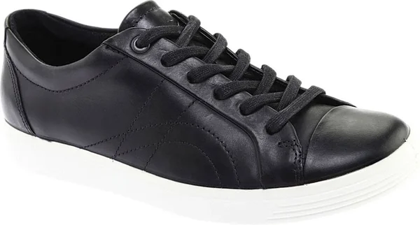 Ecco Women's Soft 7 Stitch Tie Sneaker - Black Leather