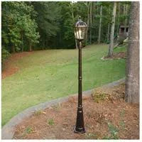 Gama Sonic Royal Bulb Solar Lamp Post with GS Solar Light Bulb Single Lamp Brushed Bronze