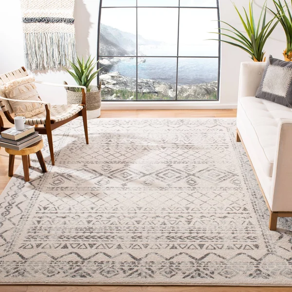 Safavieh Tulum Rug Collection TUL268A - Ivory, Grey - 9& x 12&