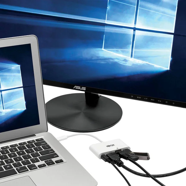 Tripp Lite USB C to HDMI Multiport Video Adapter Converter with USB-A Hub - USB-C PD Charging, Gigabit Ethernet Port, Thunderbolt