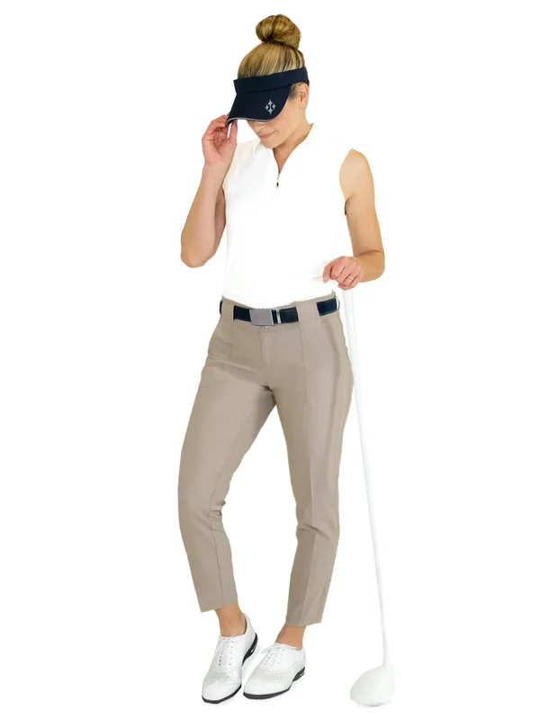 Jofit Belted Cropped Womens Golf Pants - Women's, Size: Sand, Beige