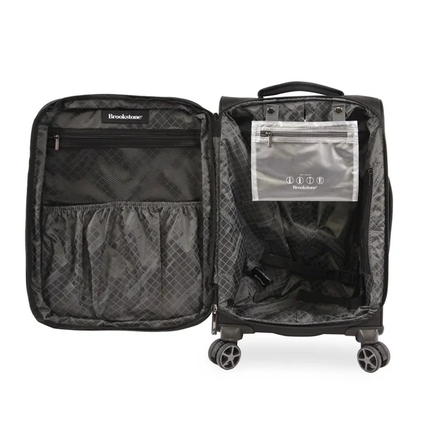 Brookstone Luggage Elswood Spinner Suitcase, Dark Charcoal, Carry-On (21-inch)