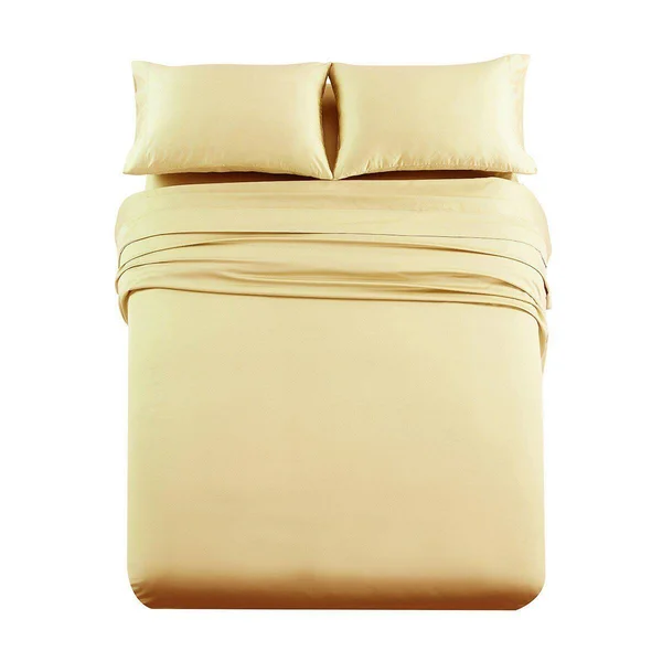 Royal Tradition 1000 Thread Count Bed Sheets Solid Sateen King - Gold
