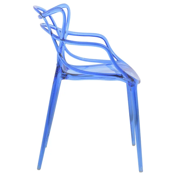 LeisureMod Milan Blue Intertwined Design Dining Side Chair