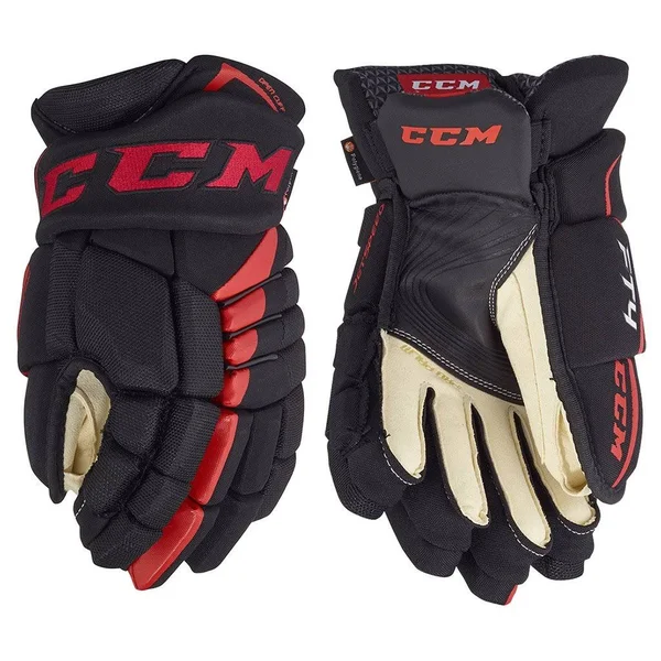 CCM Jetspeed FT4 Hockey Gloves - Senior - Black/White - 15.0x22
