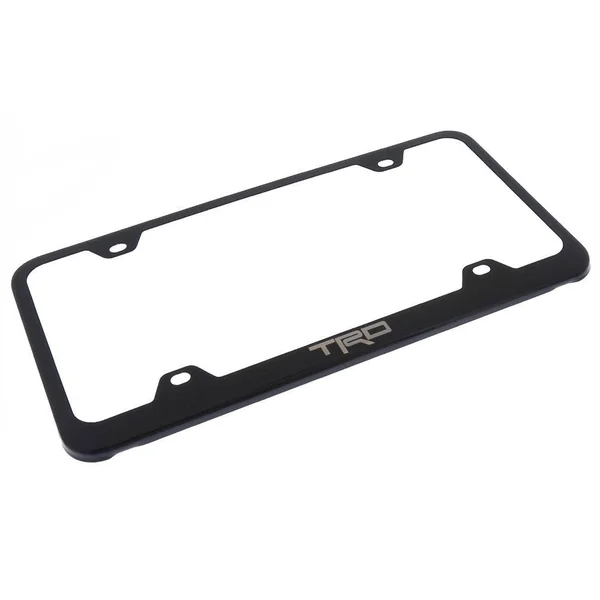 Autogold Toyota Racing Development TRD Laser Etch on Black Powder Coated Slim License Plate Frame Lfw.trd.eb